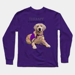 Therapy Dog Purple Long Sleeve T-Shirt